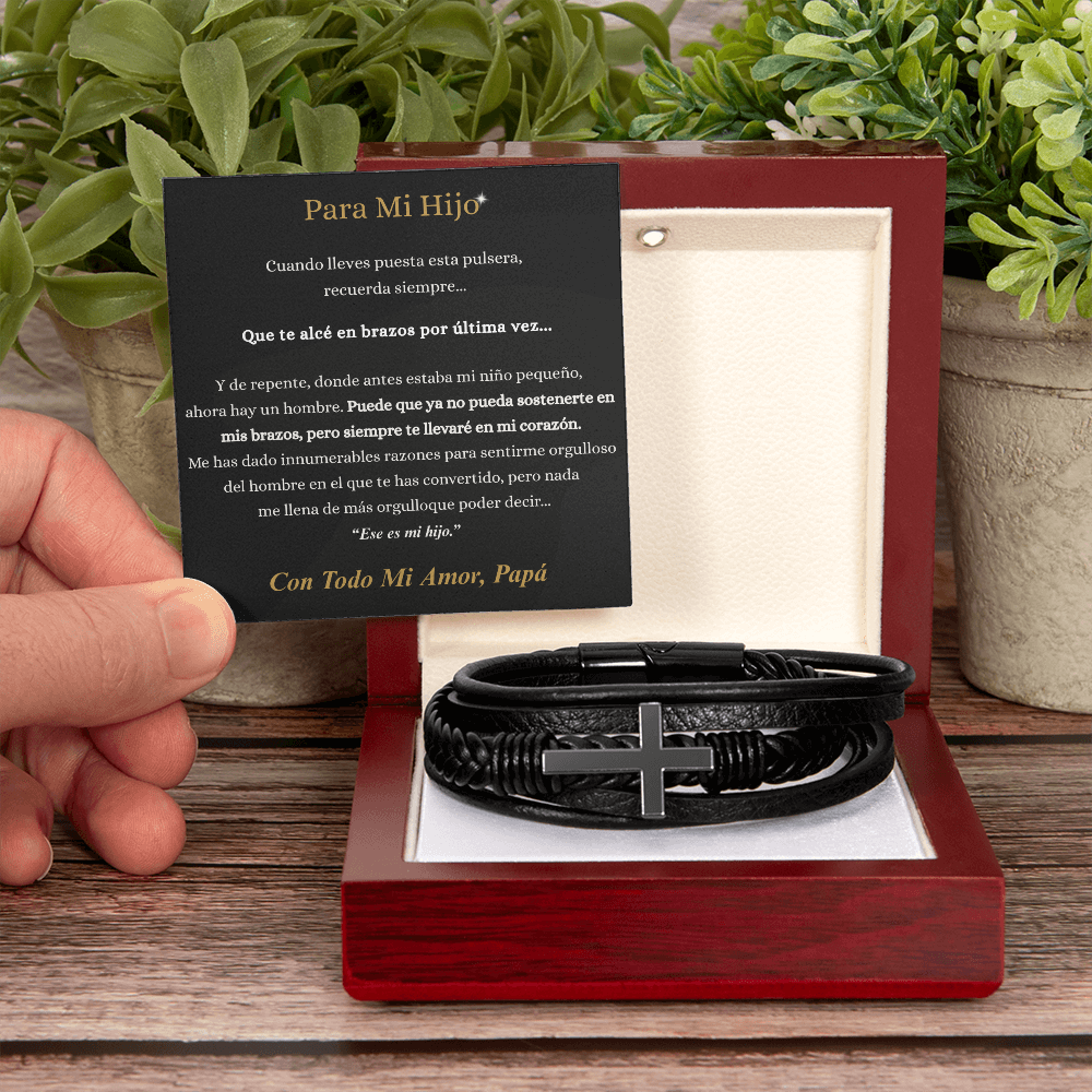 Pulsera Cruz para Mi Hijo – Un Regalo de Papá que Llevará Siempre en su Corazón
