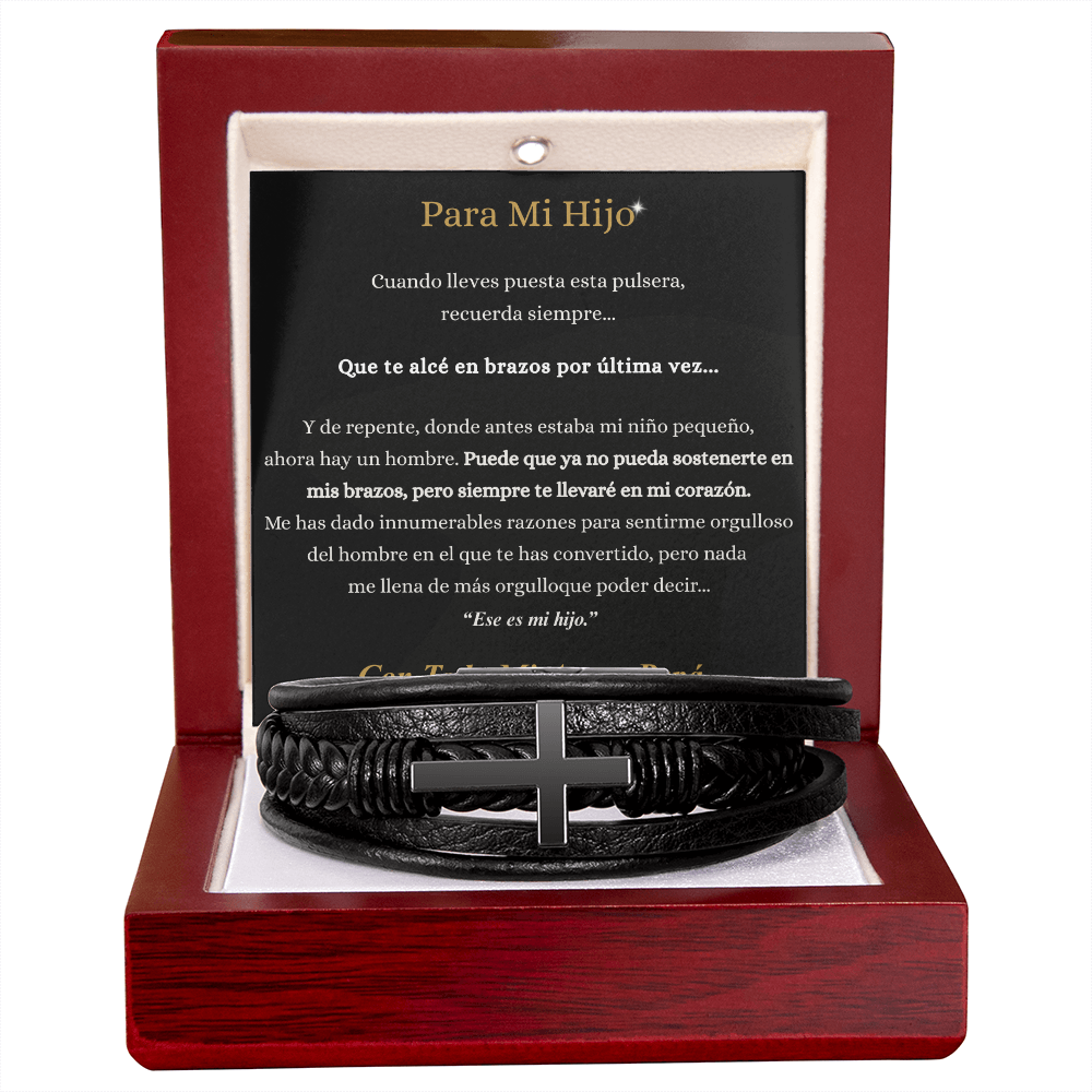 Pulsera Cruz para Mi Hijo – Un Regalo de Papá que Llevará Siempre en su Corazón
