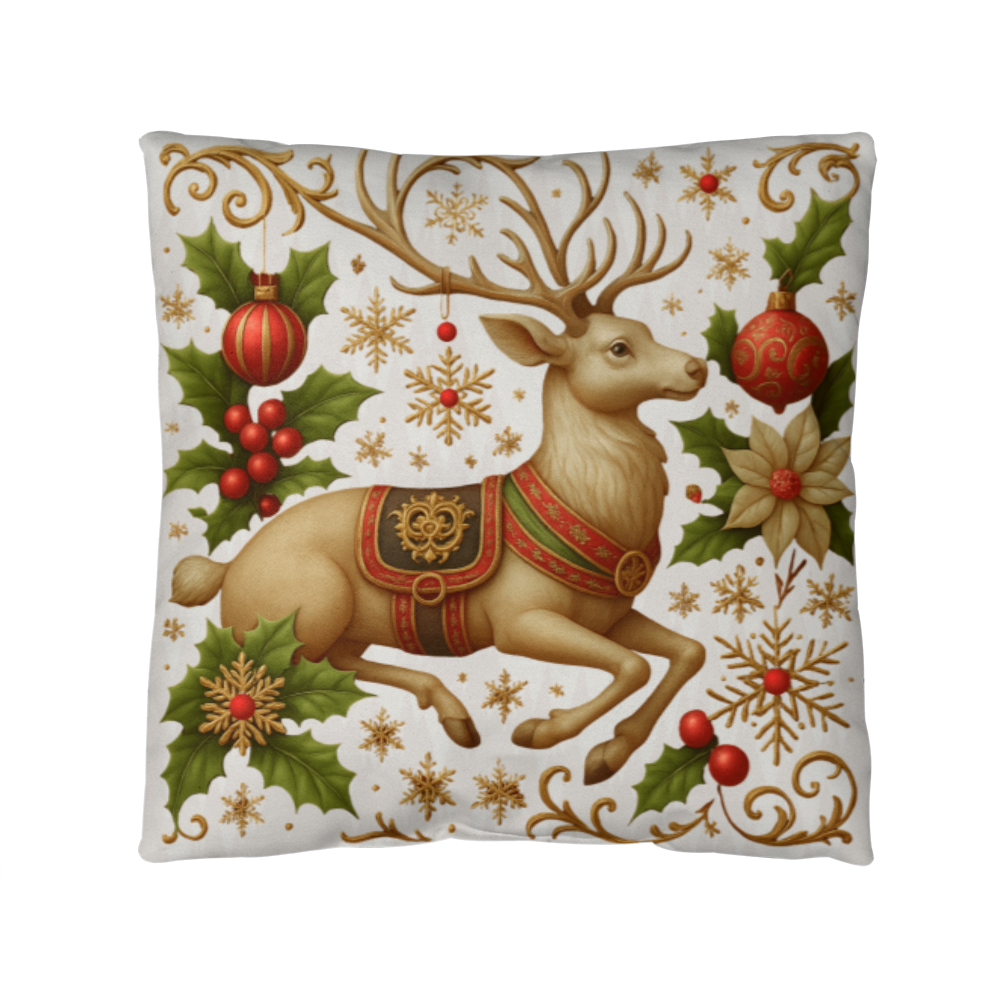 Santa Reindeer Pillow Cover