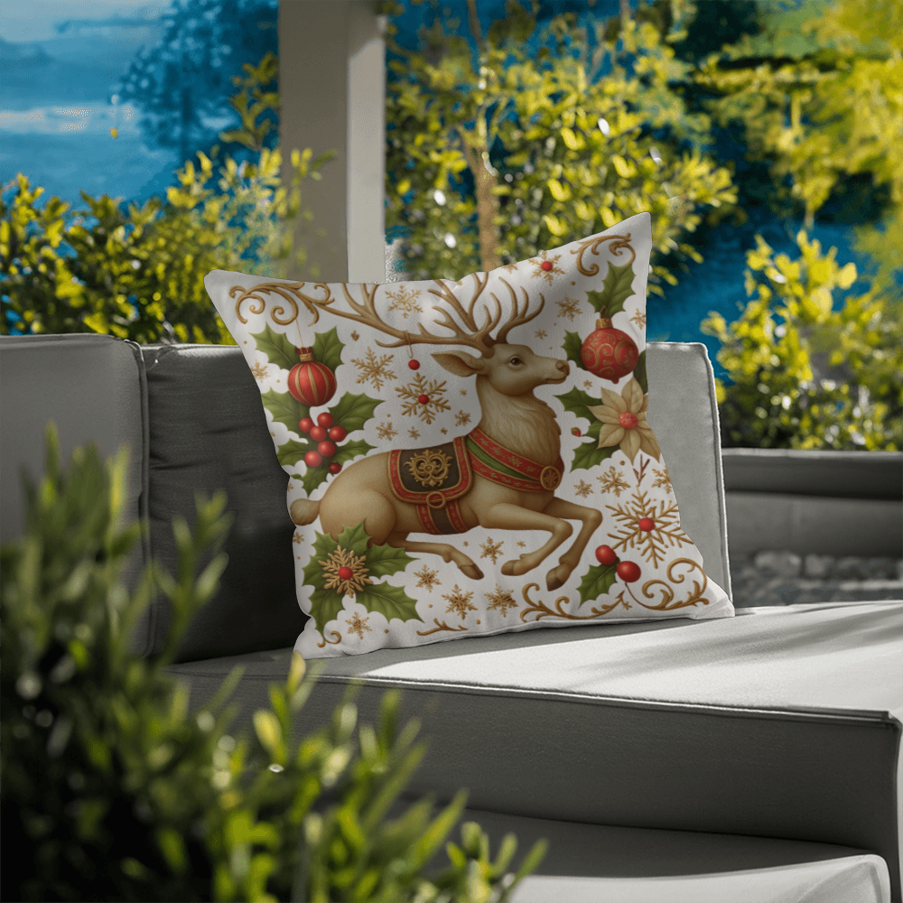 Santa Reindeer Pillow Cover