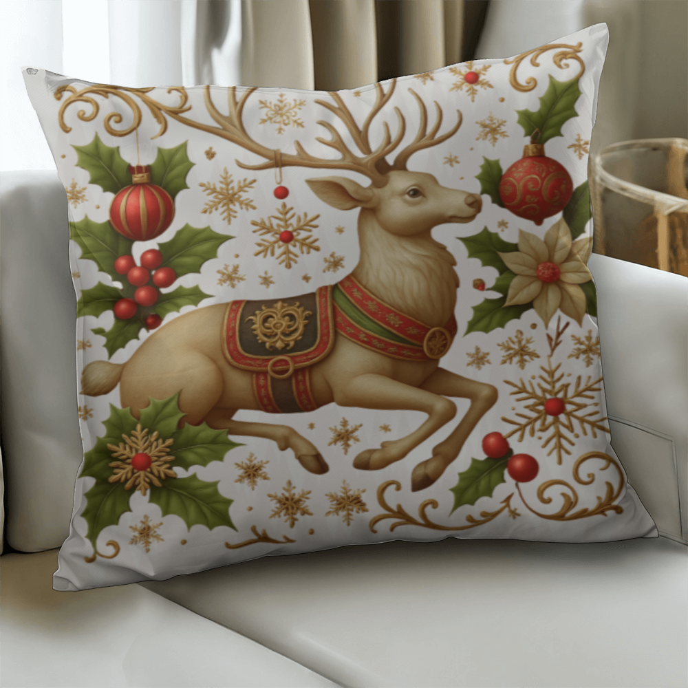 Santa Reindeer Pillow Cover