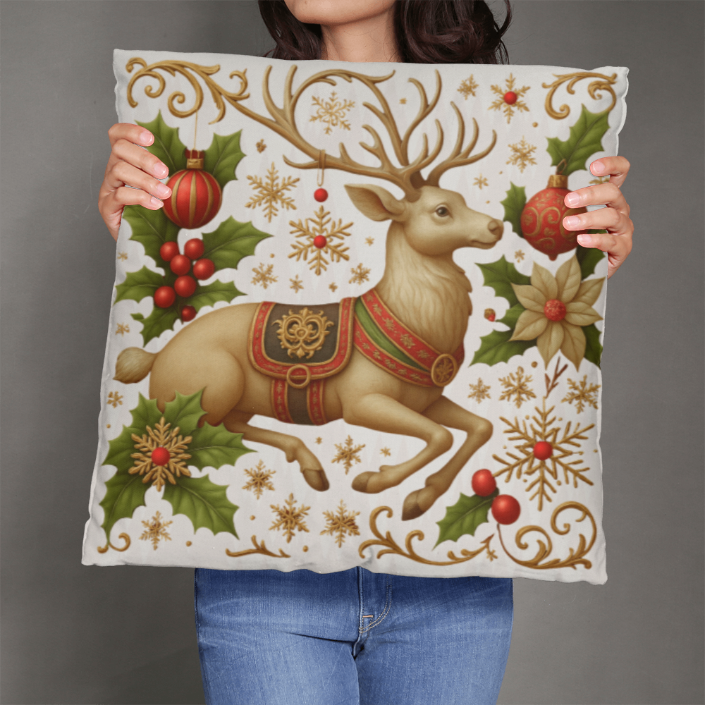 Santa Reindeer Pillow Cover