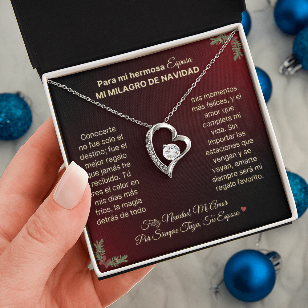 "Mi Milagro de Navidad" Collar Forever Love para Mi Esposa ❤️