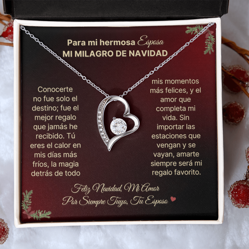 "Mi Milagro de Navidad" Collar Forever Love para Mi Esposa ❤️