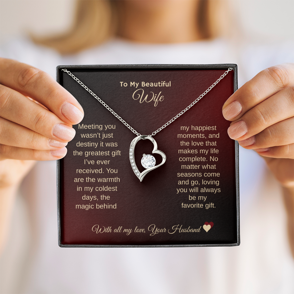To MY Beautiful Wife "My Forever Love" Forever Love Necklace