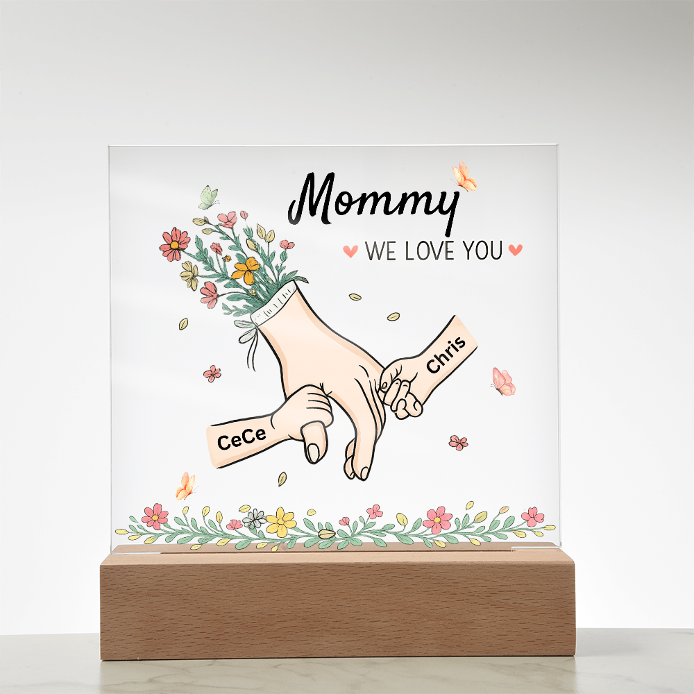 Mommy Hands Acrylic Square Plaque