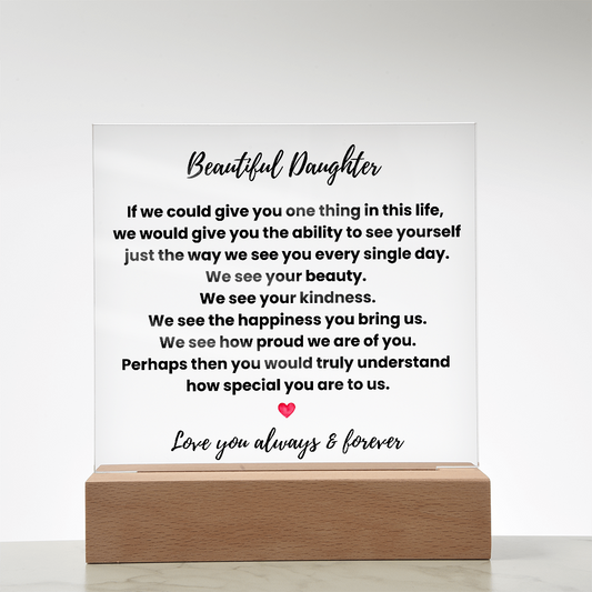 Beautiful Daughter | Square Acrylic Plaques