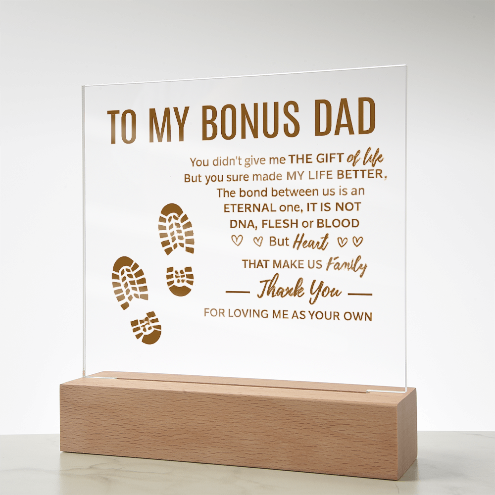 To My Bonus Dad | Square Acrylic Plaque