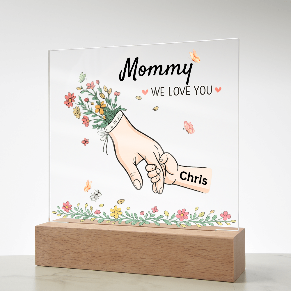 Mommy Hands Acrylic Square Plaque