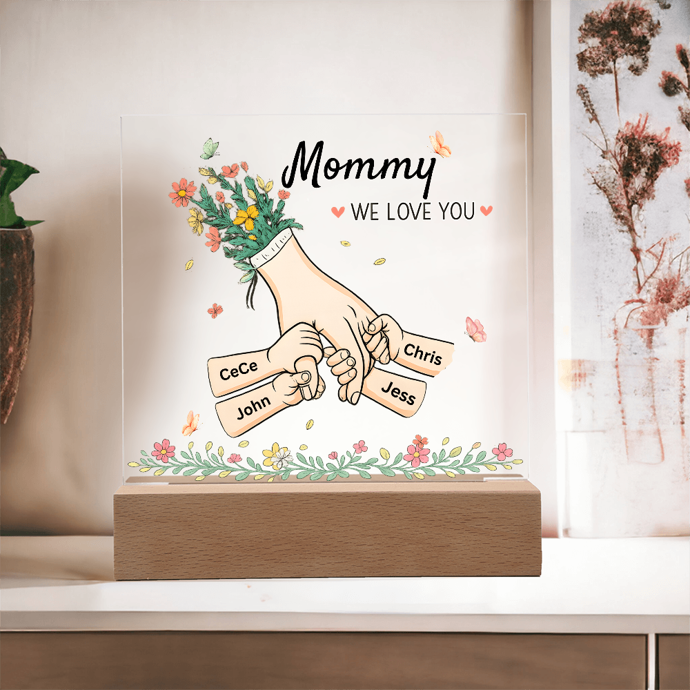 Mommy Hands Acrylic Square Plaque