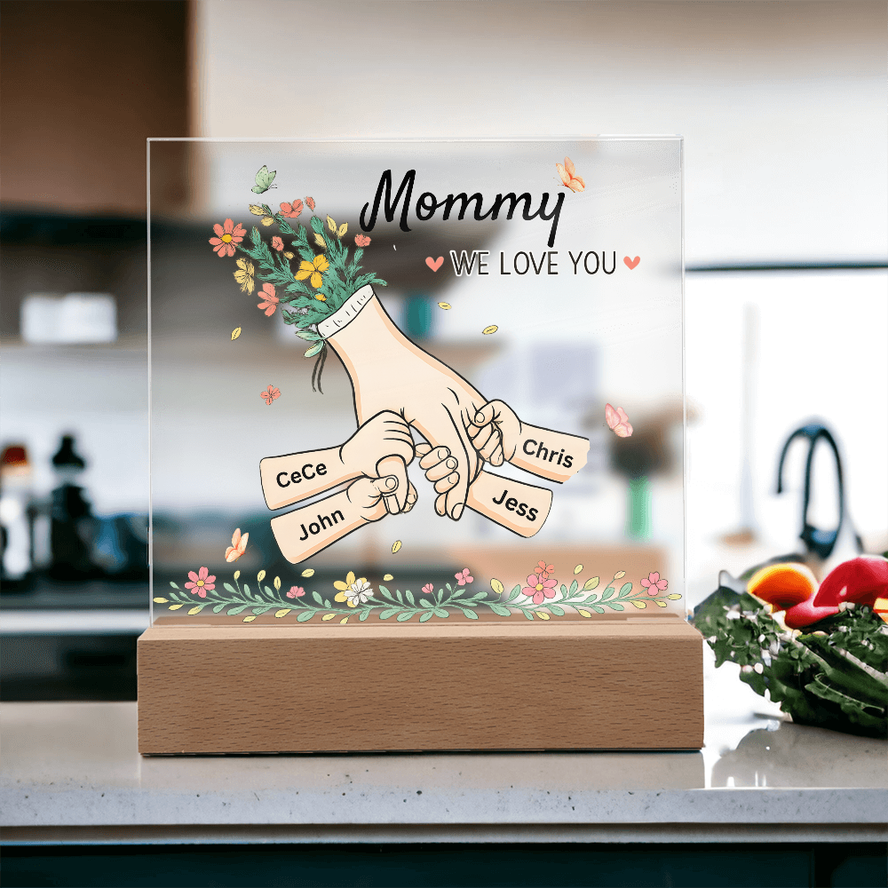 Mommy Hands Acrylic Square Plaque