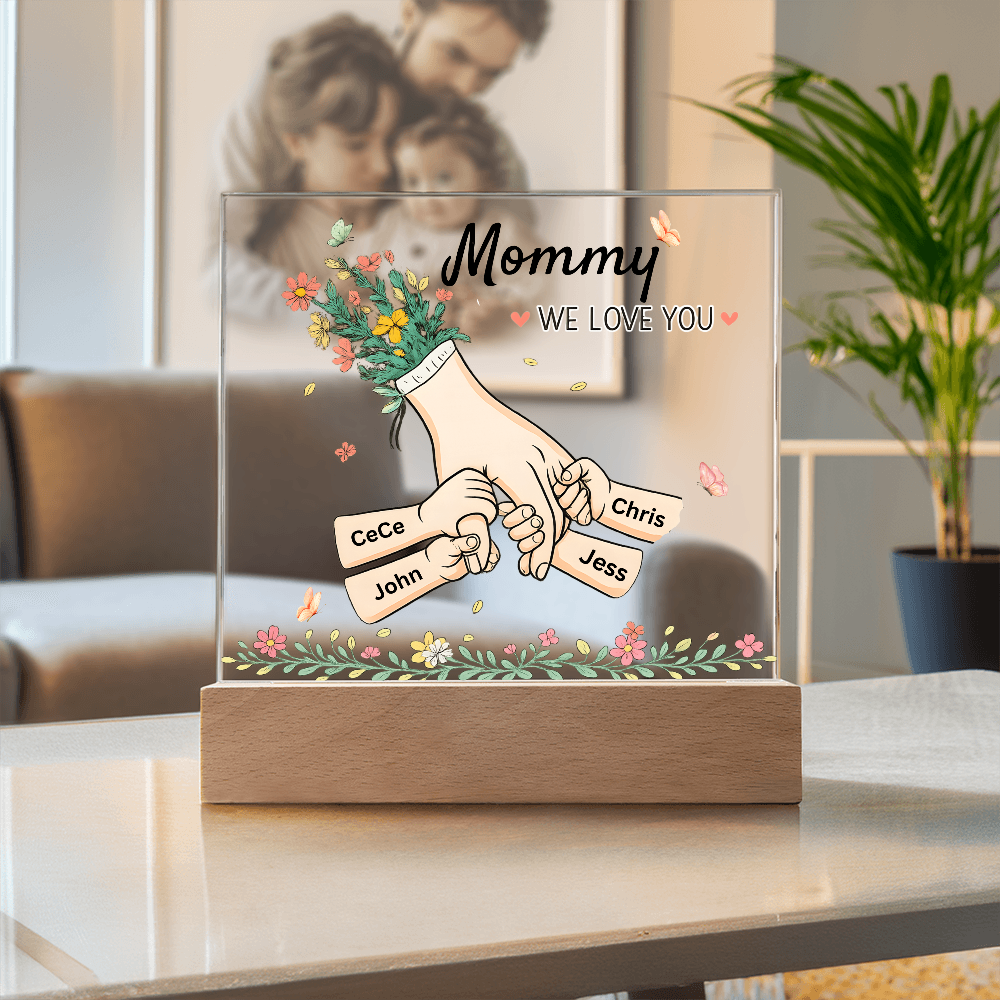 Mommy Hands Acrylic Square Plaque
