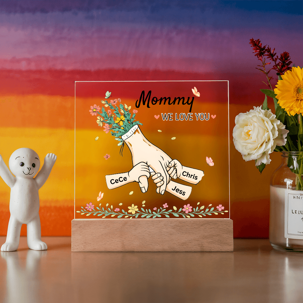 Mommy Hands Acrylic Square Plaque