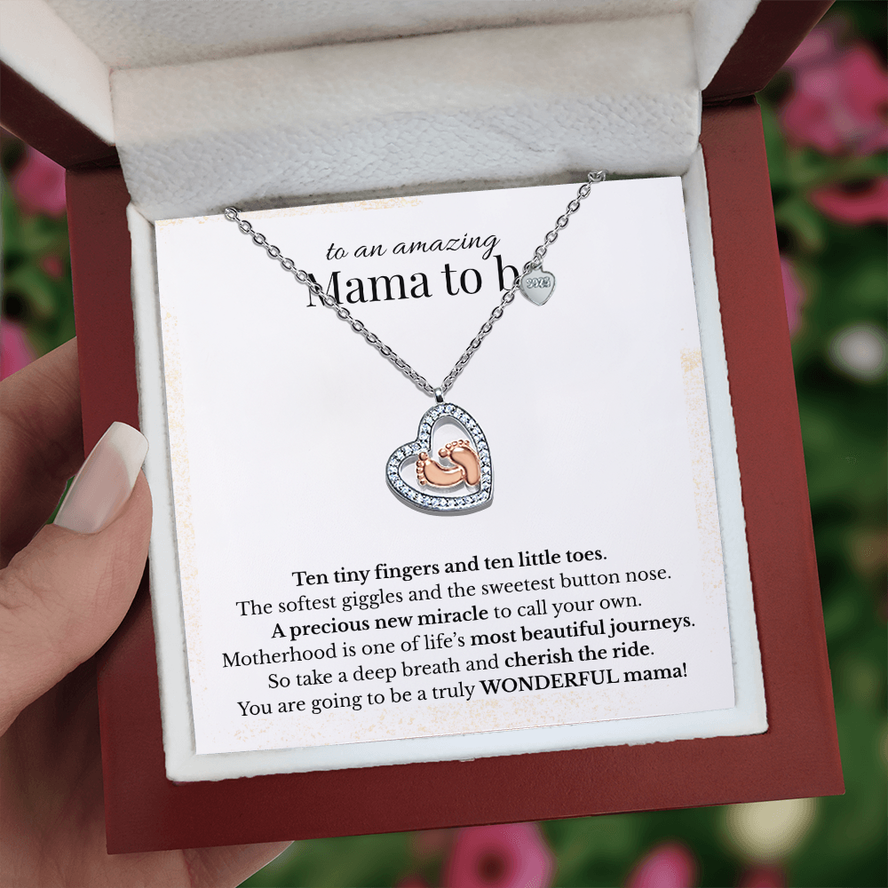 The Most Beautiful Journey | Baby Feet Heart Necklace