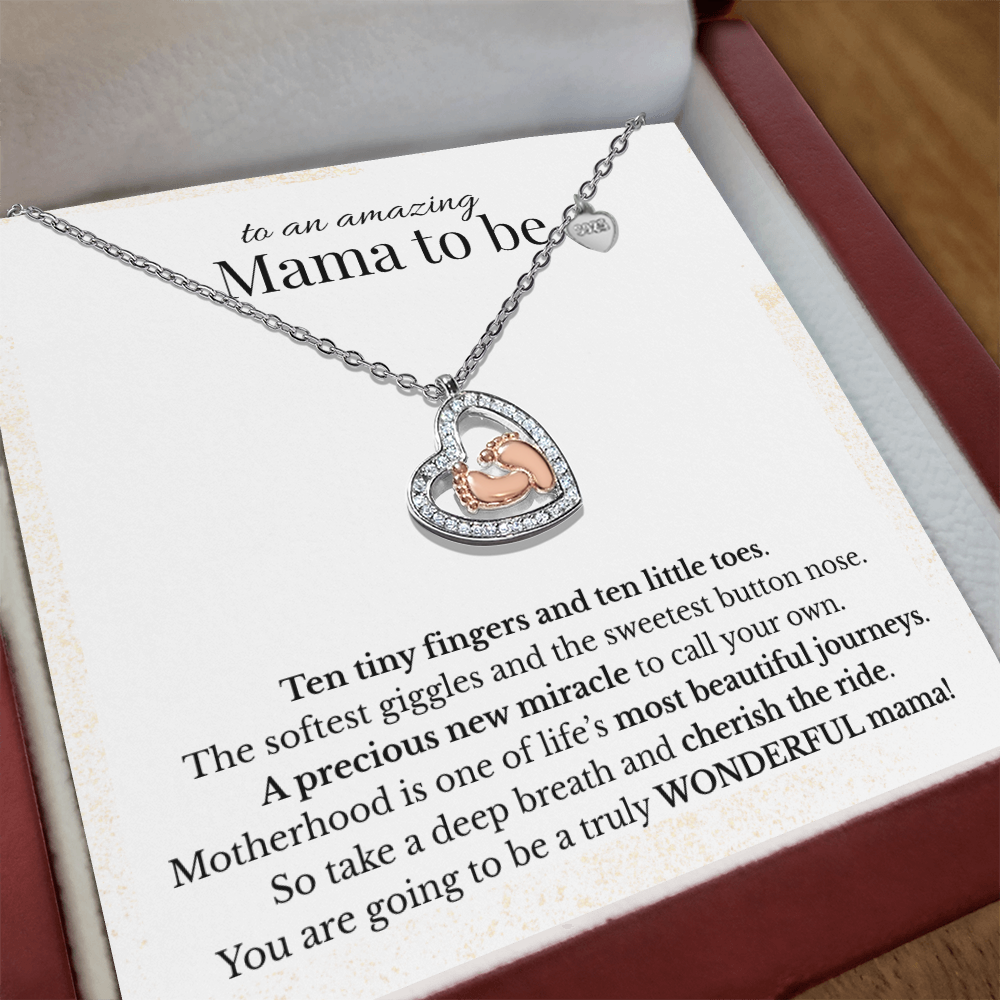 The Most Beautiful Journey | Baby Feet Heart Necklace