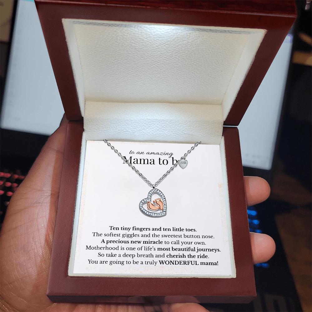 The Most Beautiful Journey | Baby Feet Heart Necklace