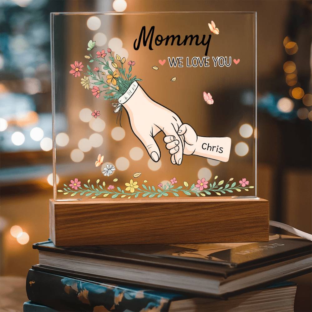 Mommy Hands Acrylic Square Plaque