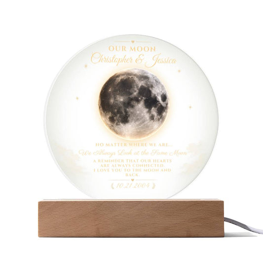 Personalized "Our Moon" Acrylic Plaque – Custom Moon Phase Gift for Couples