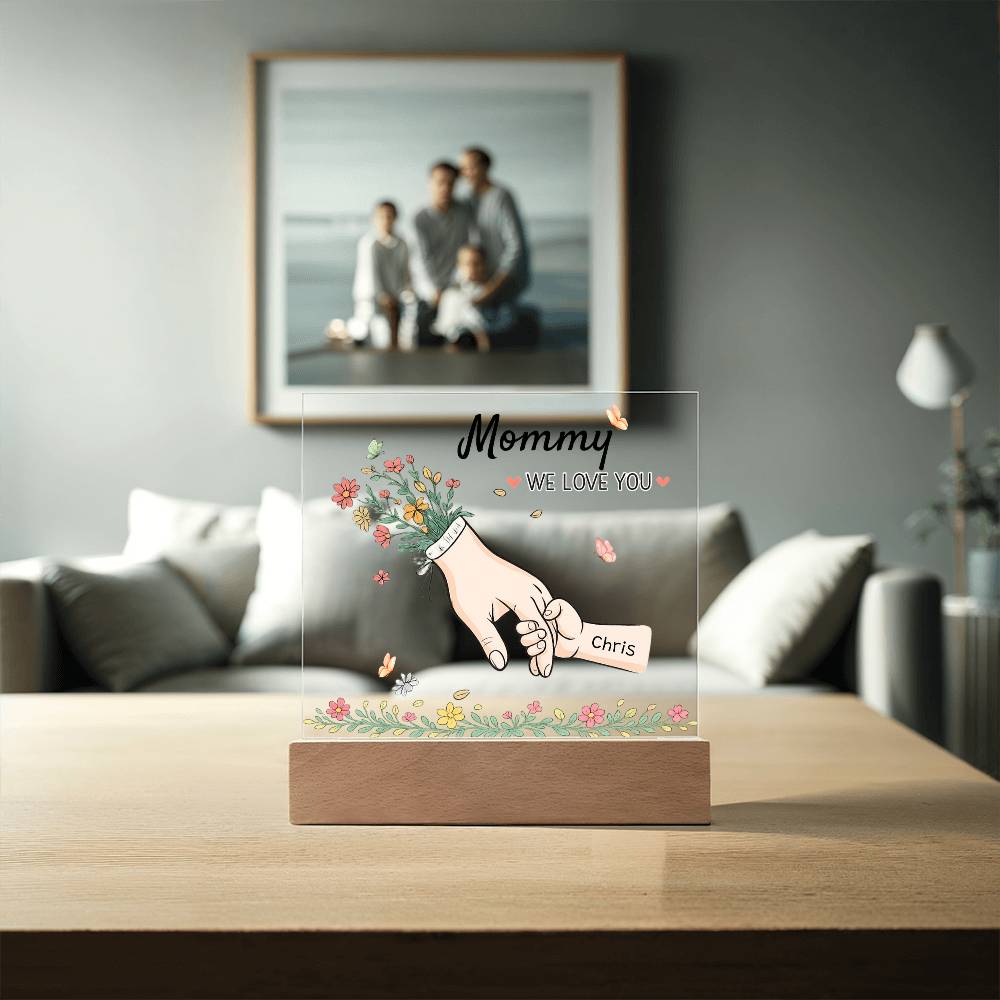 Mommy Hands Acrylic Square Plaque