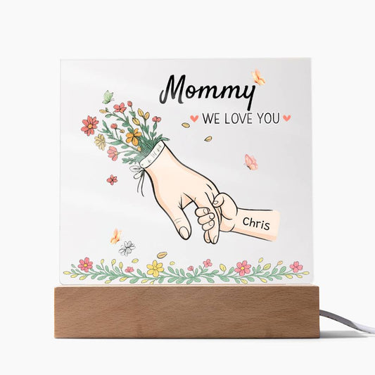 Mommy Hands Acrylic Square Plaque