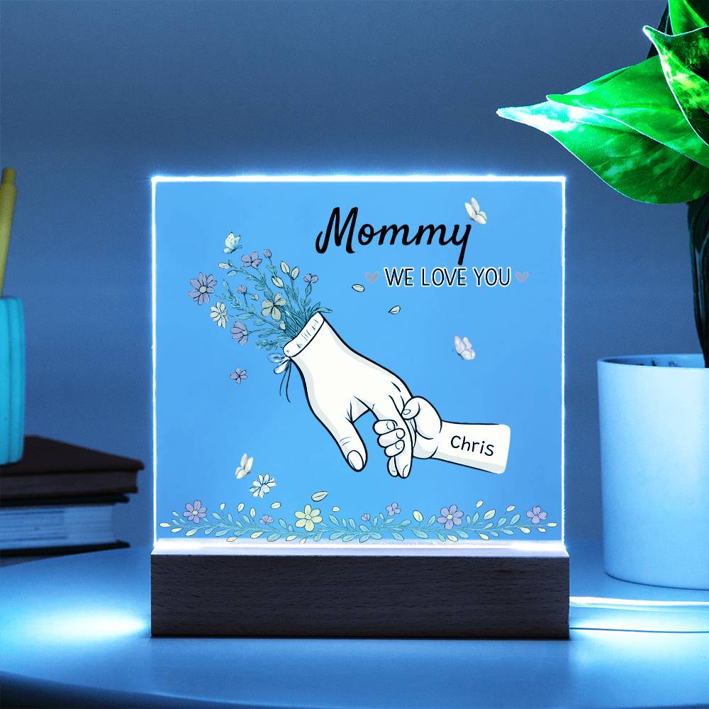 Mommy Hands Acrylic Square Plaque