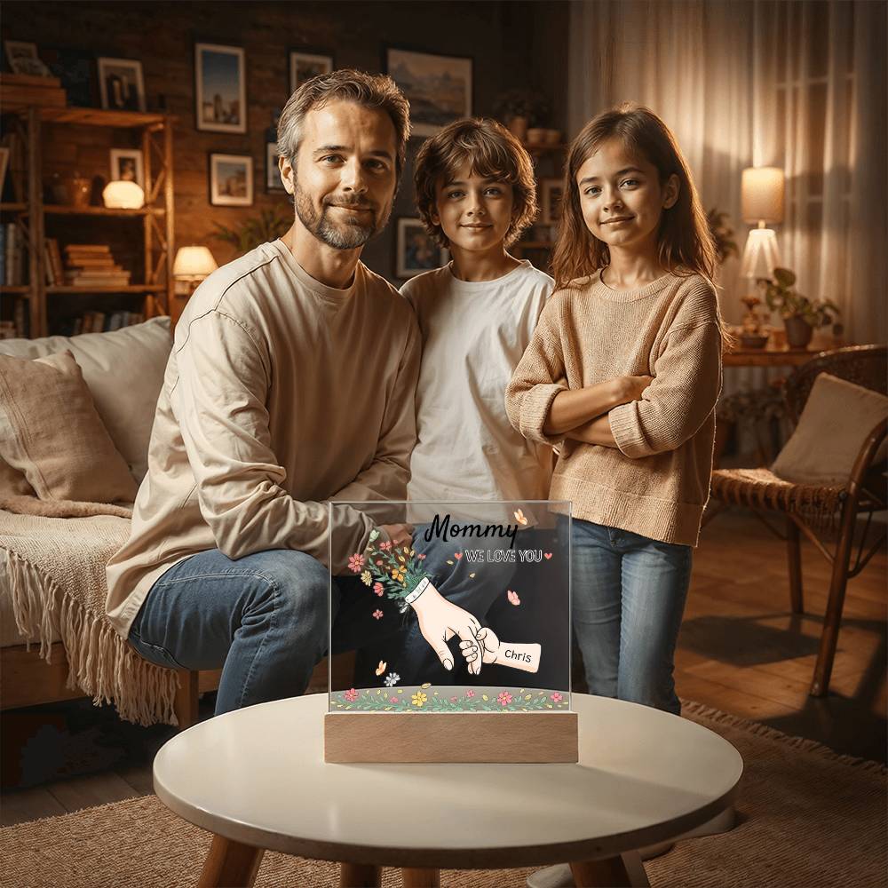 Mommy Hands Acrylic Square Plaque