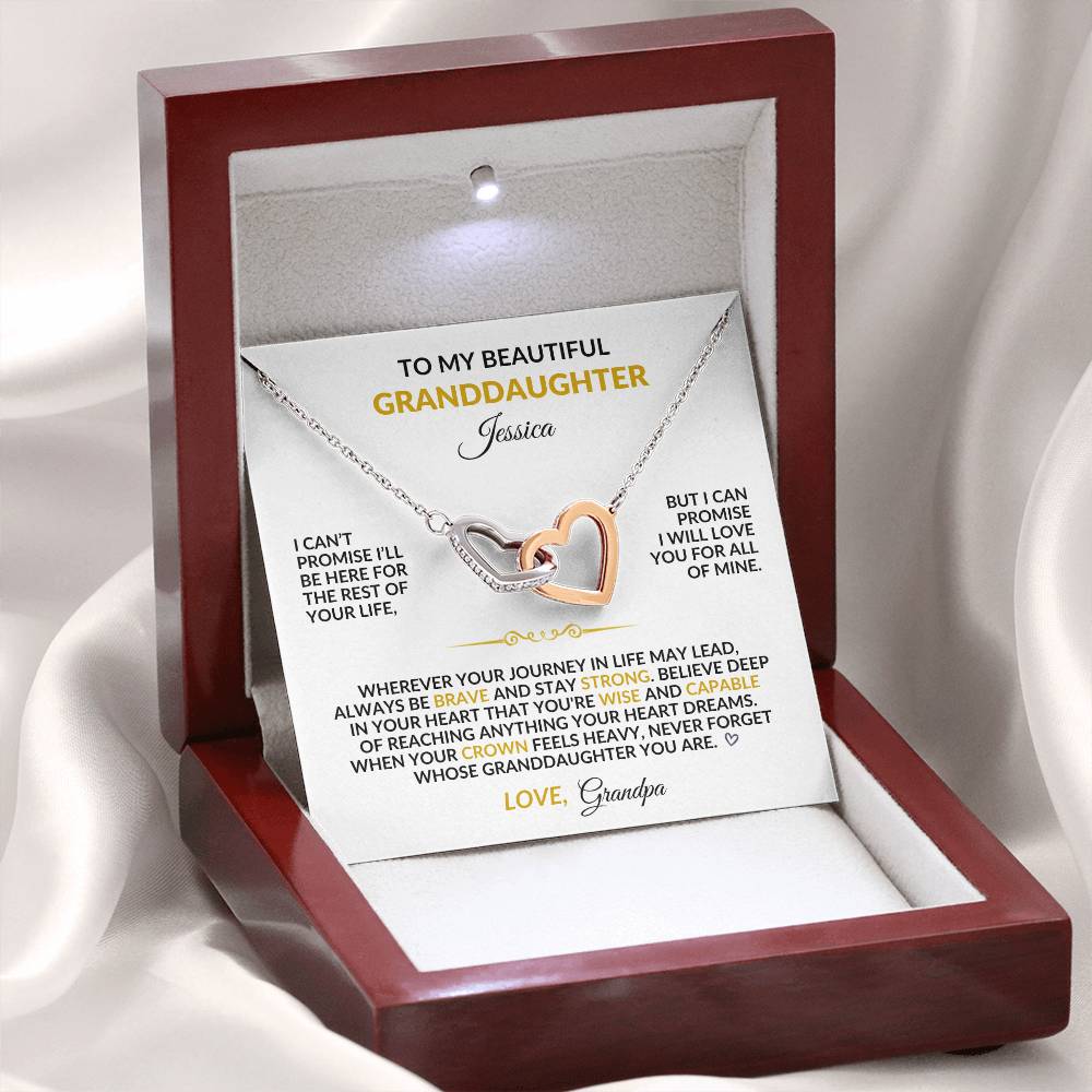 To My Beautiful Granddaughter – Personalized Graduation Necklace Gift From Grandpa
